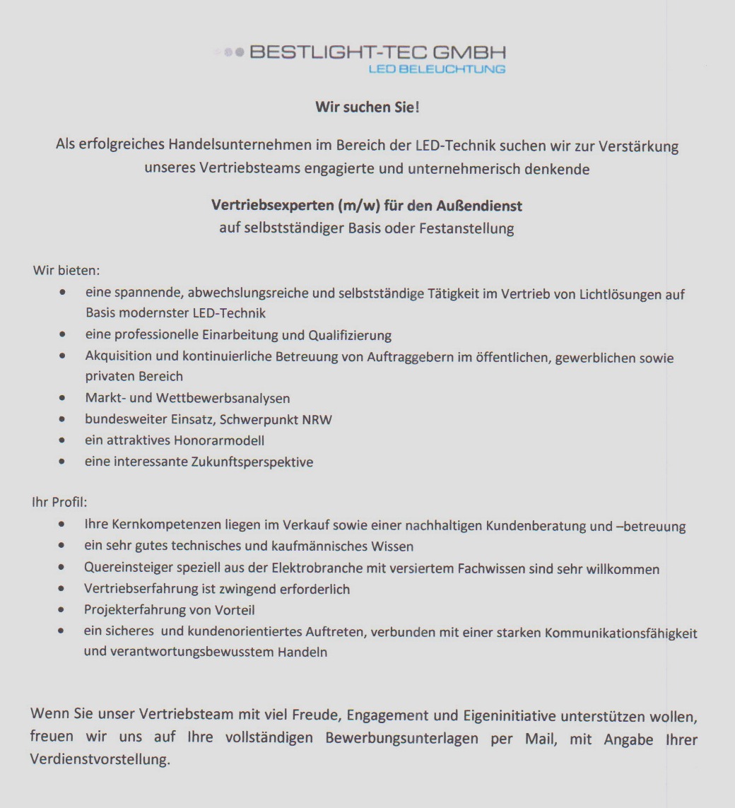Stellenausschreibung neu